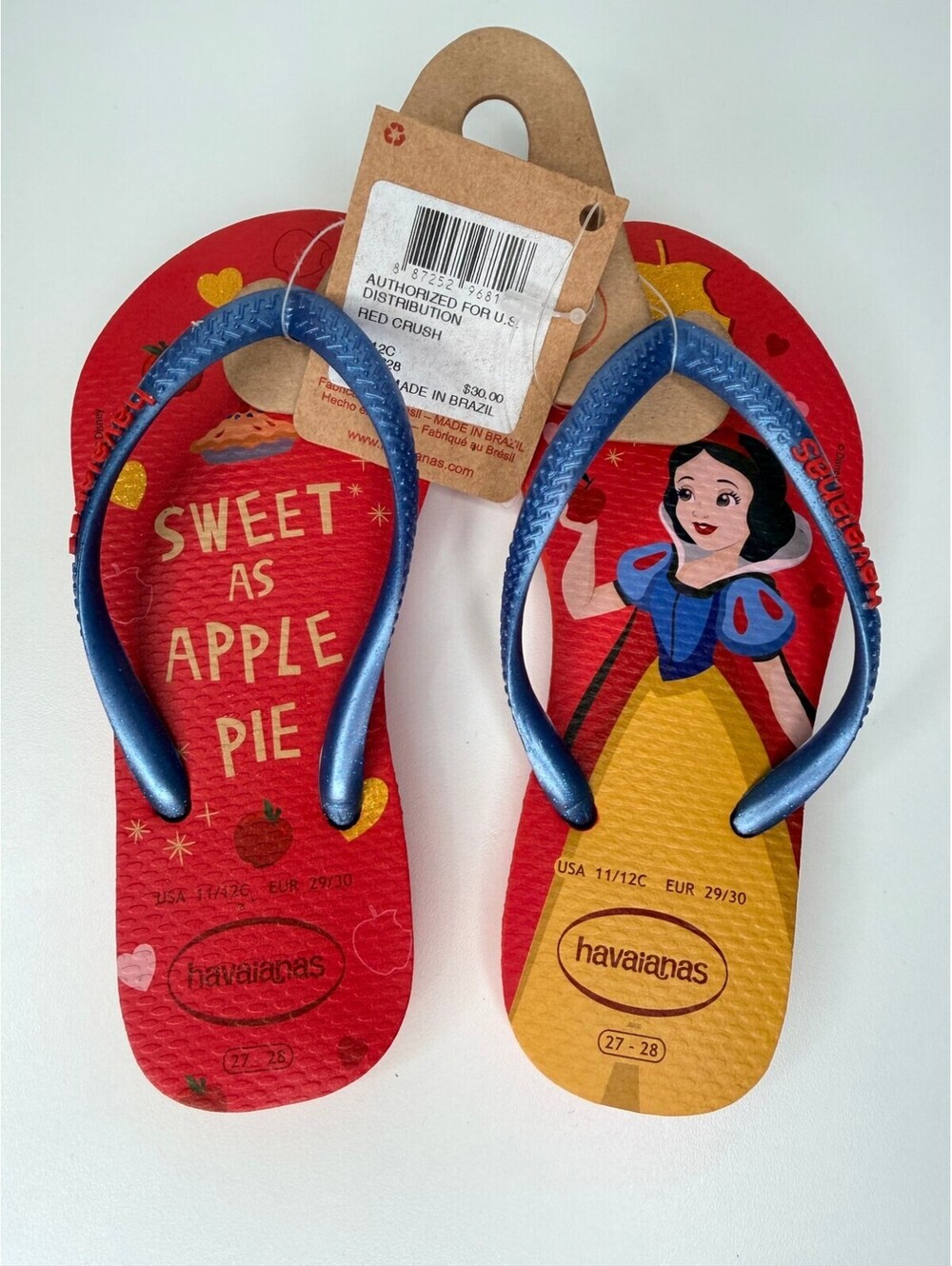 Havaianas girls flip flops kids 11/12C